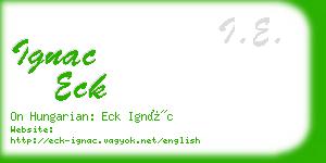 ignac eck business card